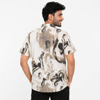Men's Abstract Print Casual Half Sleeve Shirt-2