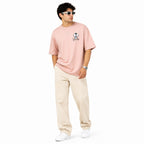 Men's Blush Pink Oversized Graphic T-Shirt-4