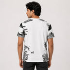 Men's White Graphic Printed Crew Neck T-Shirt-1
