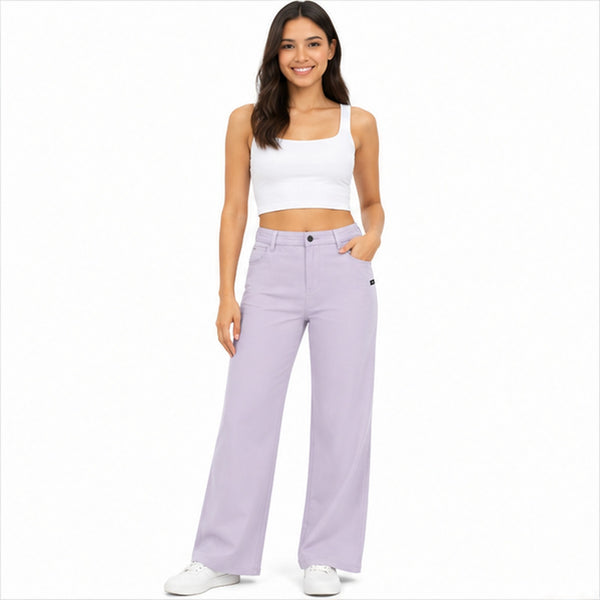 Women’s Lavender Wide Leg Trousers-1