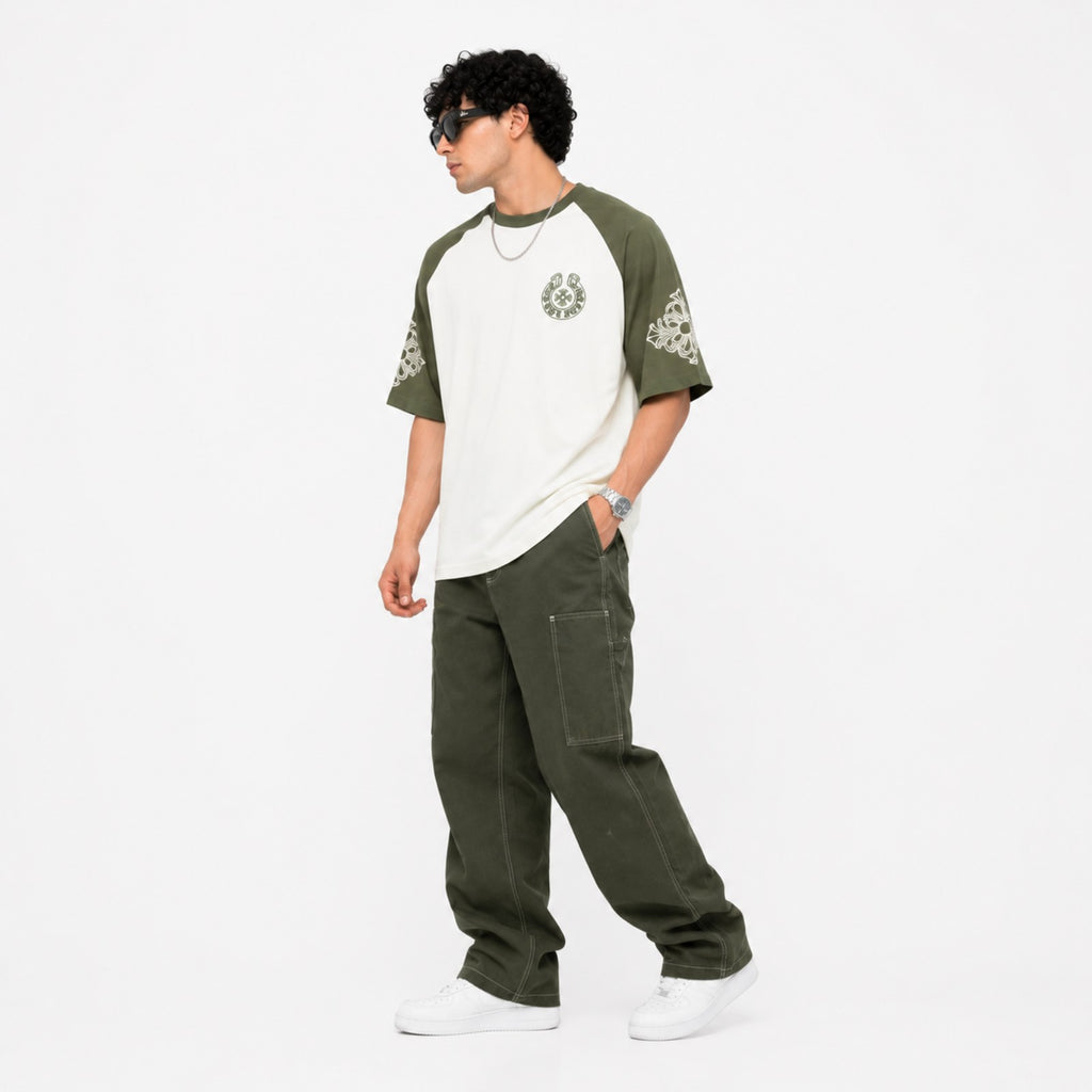 Men's Vintage Raglan Graphic Oversized T-Shirt-4