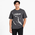 Men's Grey Abstract Wakeup Graphic Crew Neck T-Shirt-1