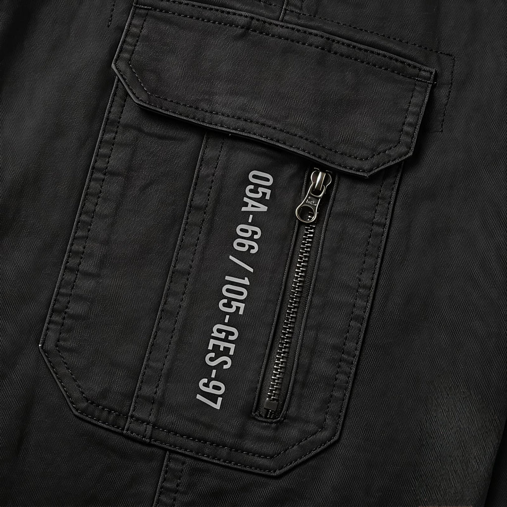 Men's Black Slim Fit Cargo Jogger Pants-2
