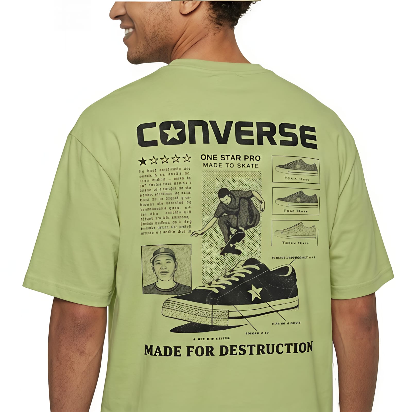 Men's Smoke Style Oversized Graphic T-Shirt-2