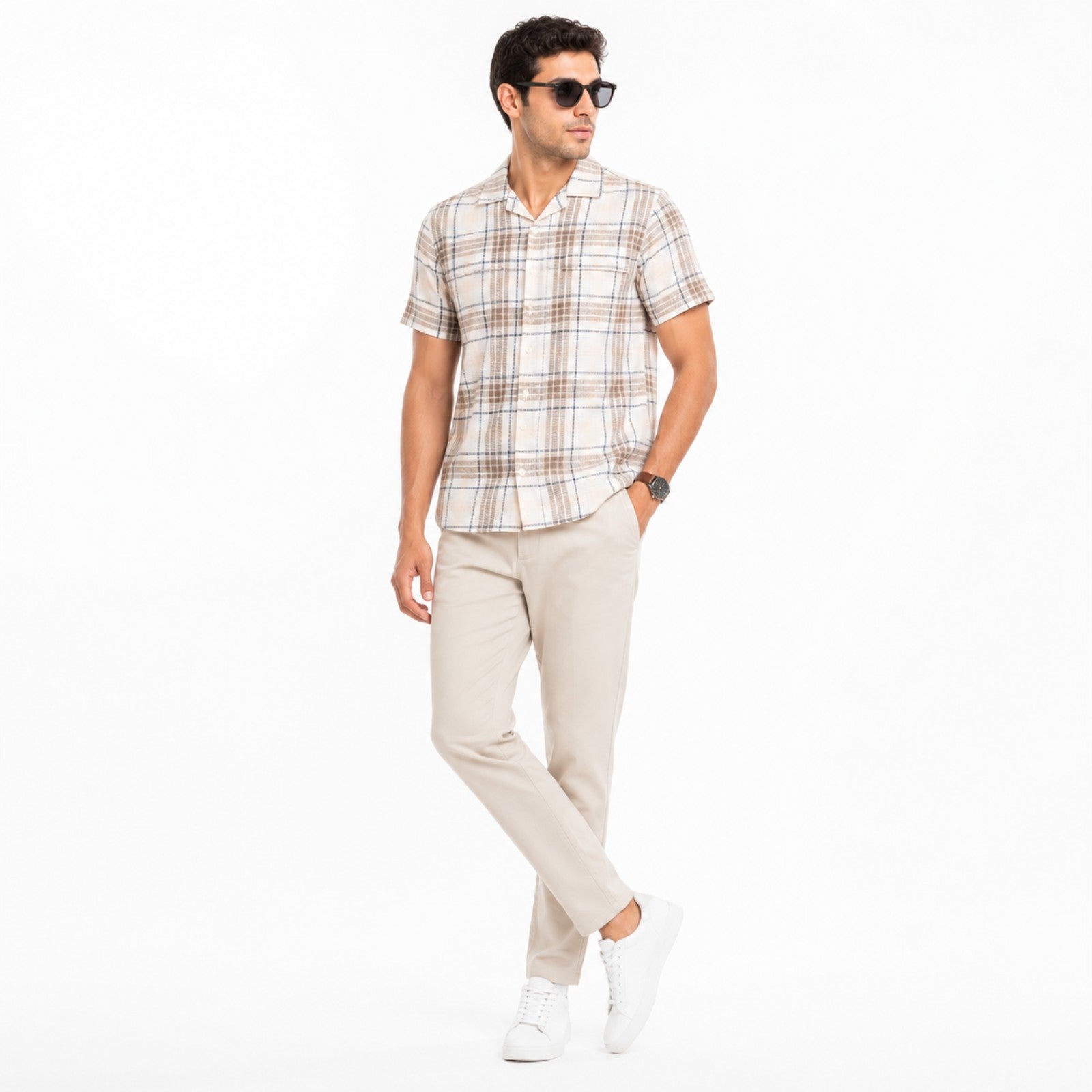 Men's Classic Checkered Half Sleeve Casual Shirt-4