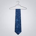 Men's Luxury Paisley-Patterned Navy Blue Silk Formal Necktie-1