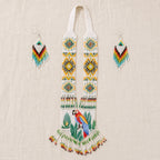 Women's White Handcrafted Beaded Necklace & Earring Set-1