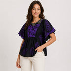 Women’s Black Paisley Print Kaftan Top-1