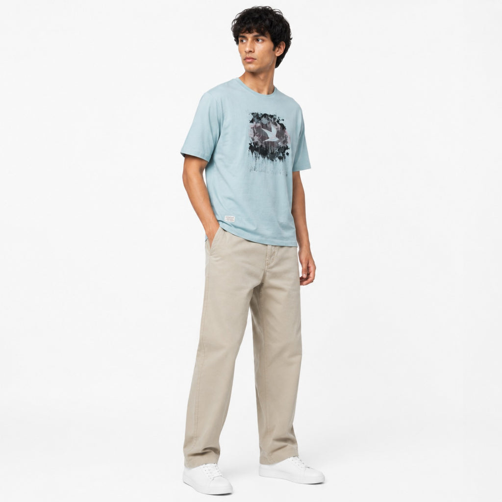Men's Nature Graphic Cotton Casual T-Shirt-1