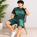 Men's Dark Green Graphic Printed Co-Ord Set-4