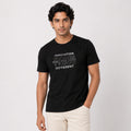Men's Black Graphic Printed Crew Neck T-Shirt-1