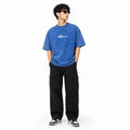 Men's Urban Blue Oversized Graphic Streetwear Top-4