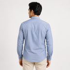 Men's Sky Blue Solid Full Sleeve Casual Shirt-4