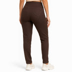 Women's Coffee Brown High-Rise Slim Fit Pants-4