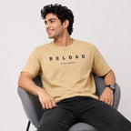 Men's Beige Typography Printed Crew Neck T-Shirt-3