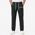 Men's Black Urban Drawstring Smart Casual Trousers-3