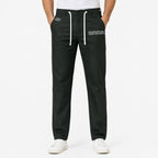 Men's Black Urban Drawstring Smart Casual Trousers-3