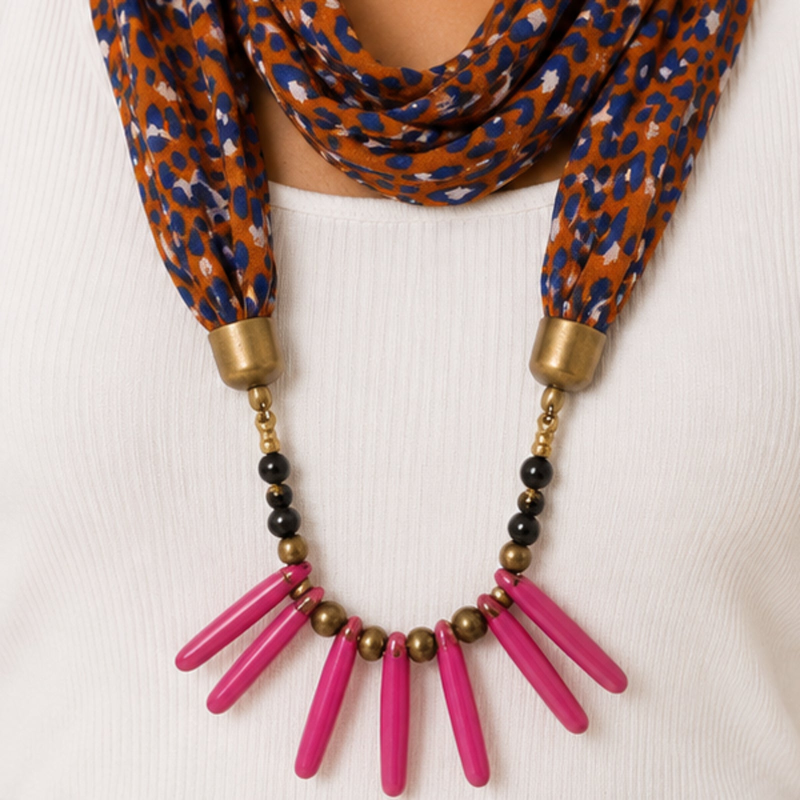 Women's Animal Print Fashion Scarf Necklace-2