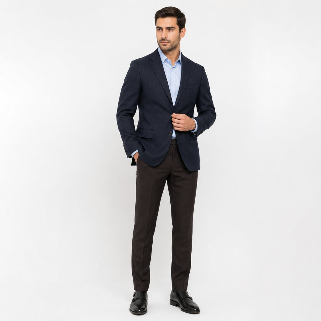 Men's Premium Navy Blue Formal Blazer-3