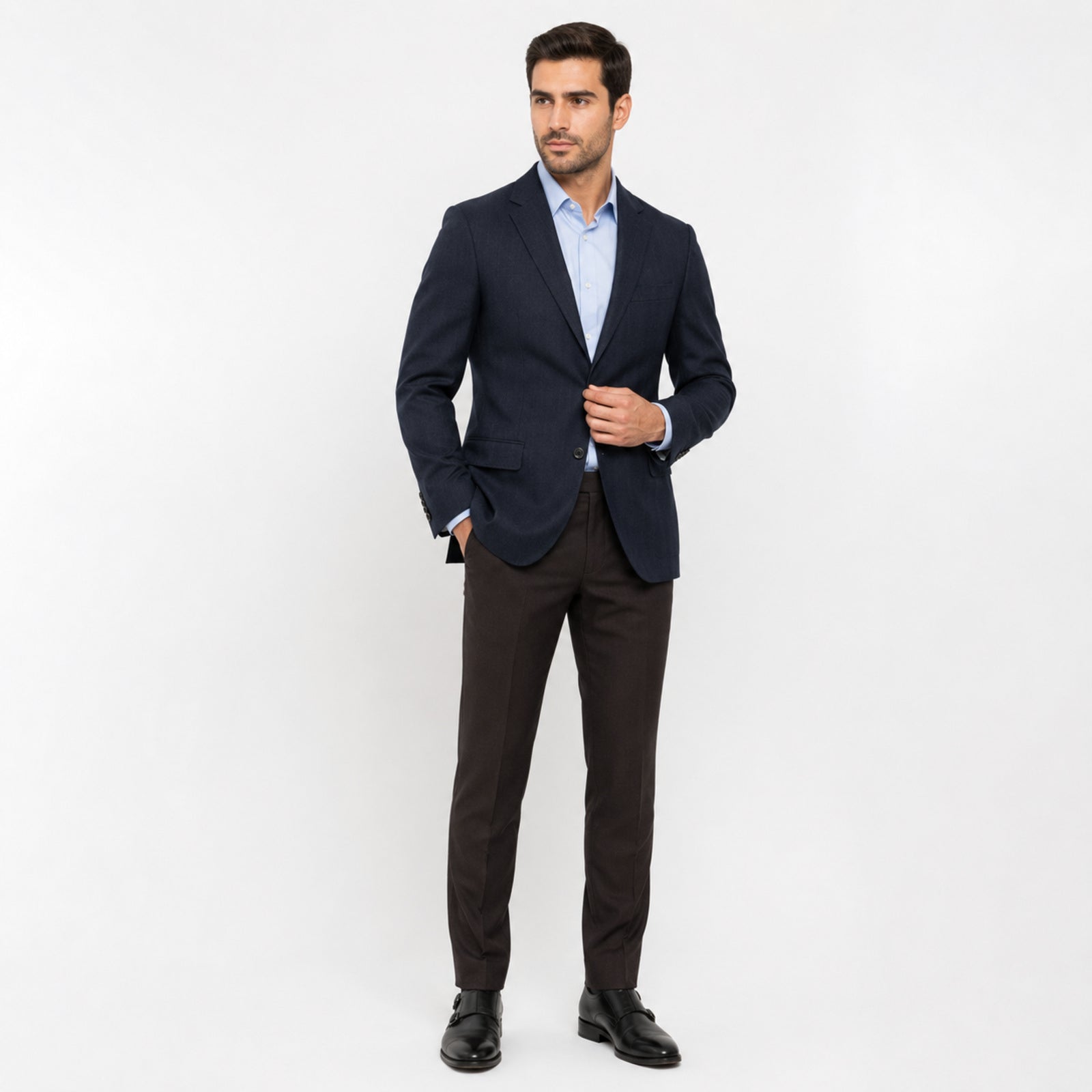 Men's Premium Navy Blue Formal Blazer-3