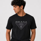 Men's Black Oversized Graphic Print T-Shirt-2