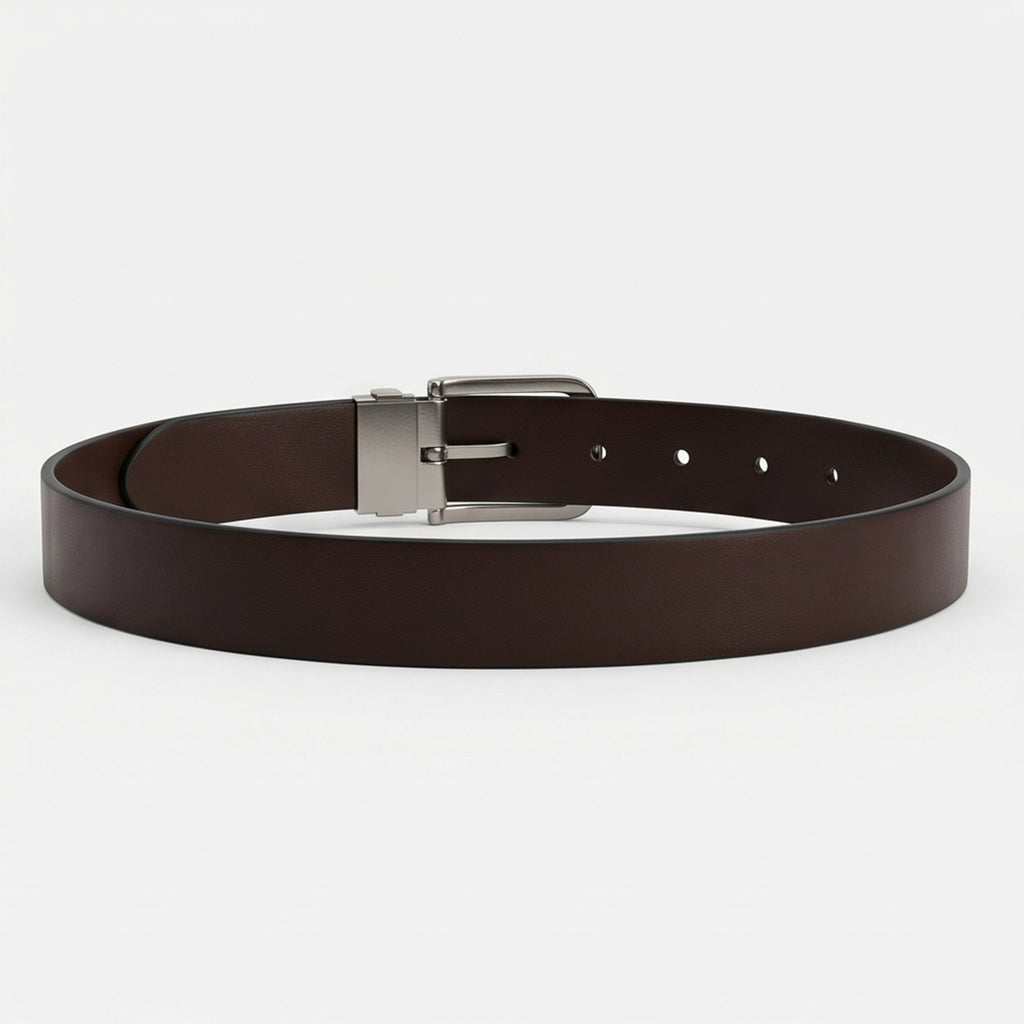 Women’s Elegant Skinny Black Genuine Leather Belt with Polished Gold-Tone Buckle-4