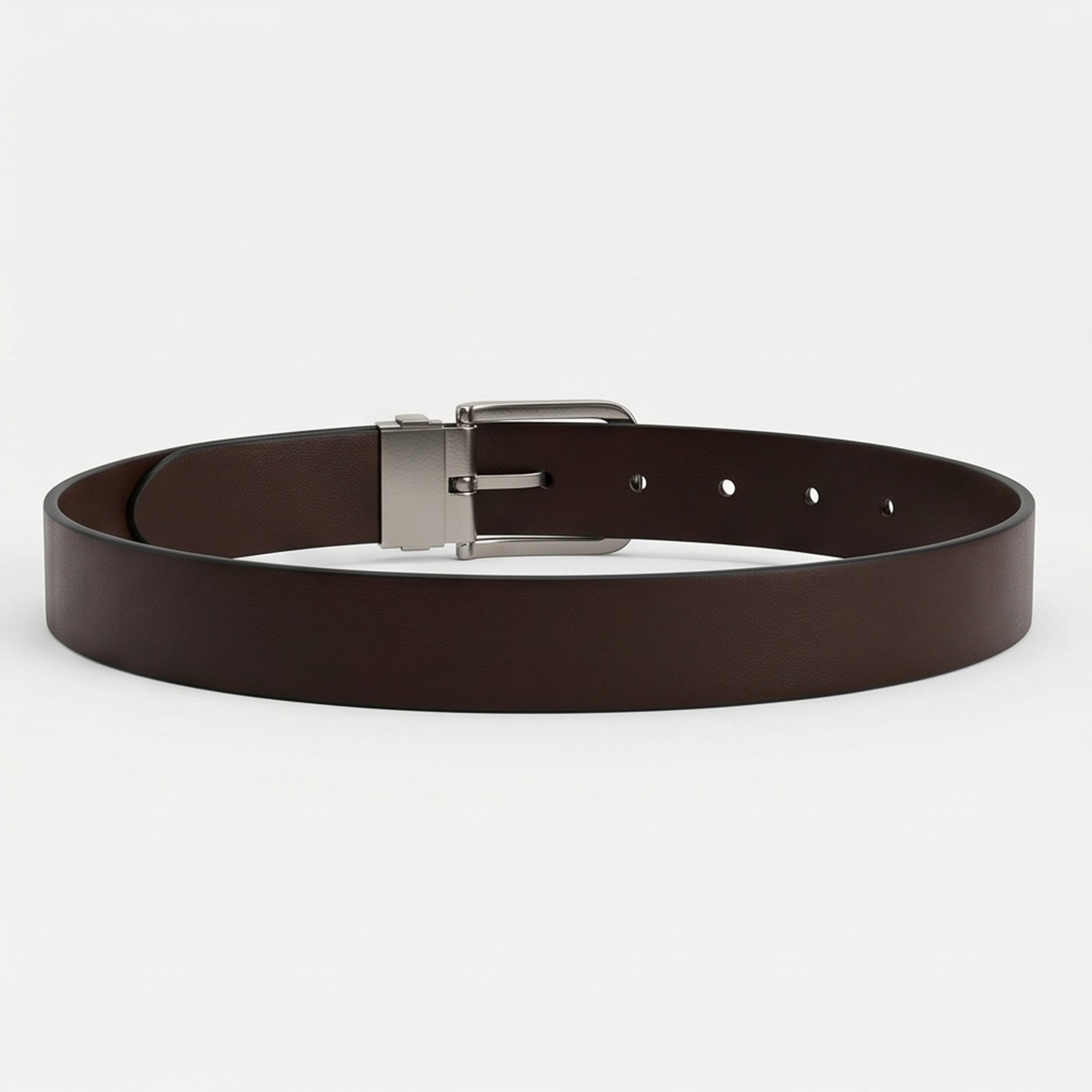 Women’s Elegant Skinny Black Genuine Leather Belt with Polished Gold-Tone Buckle-4