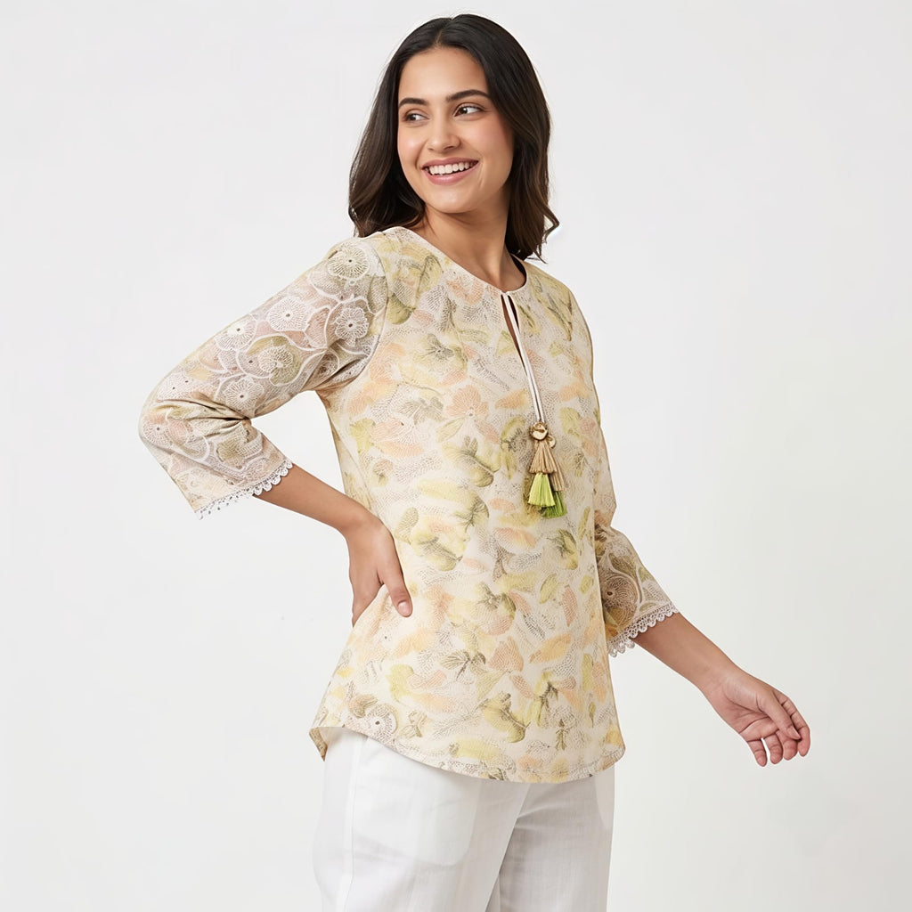 Sunshine Elegance Embroidered Women's Tunic-3