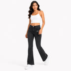 Women's Grey High-Rise Bootcut Denim Jeans with Washed Finish-3