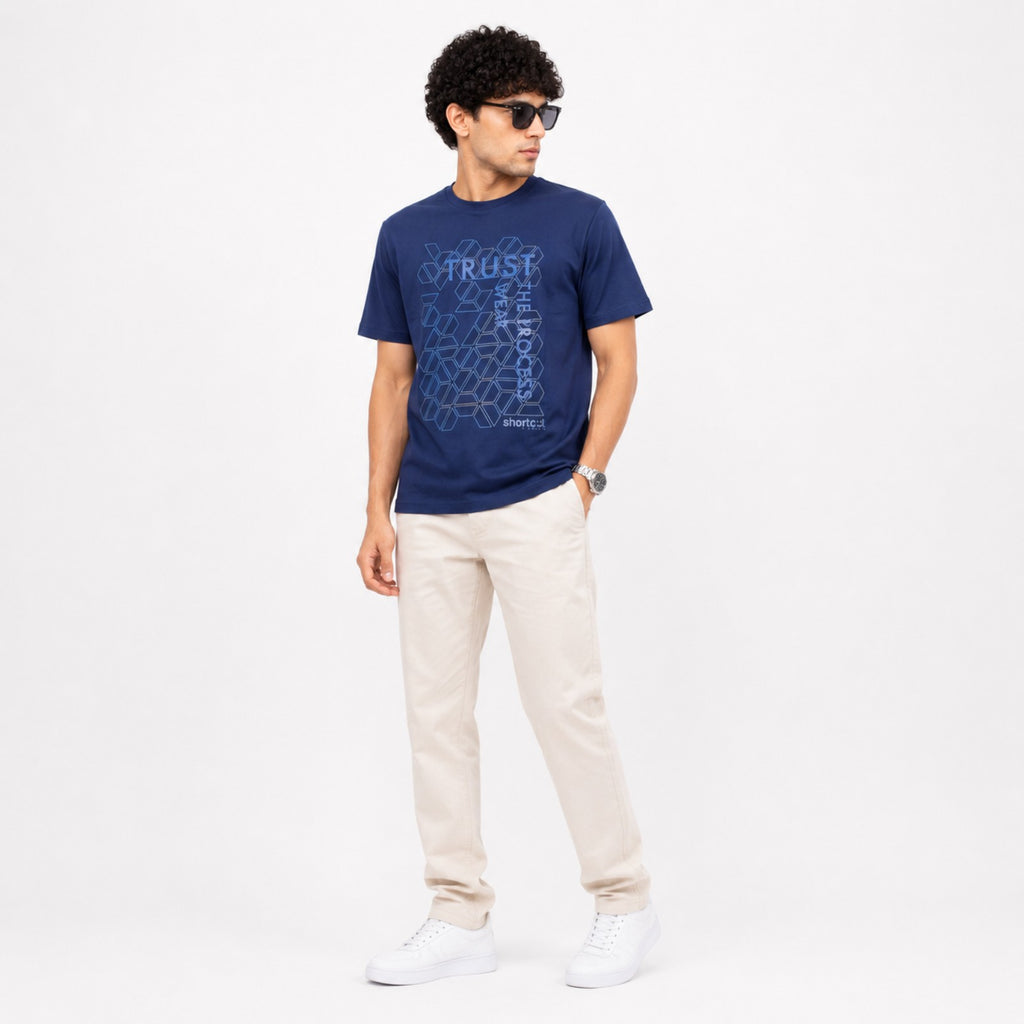 Urban Grid Graphic Oversized T-Shirt-1