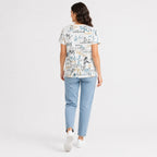 Women's Off White Teddy Bear Graphic Printed T-Shirt | Casual Everyday Cotton Tee-4