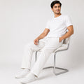 Men's Classic White Relaxed Fit Lounge Trousers-4