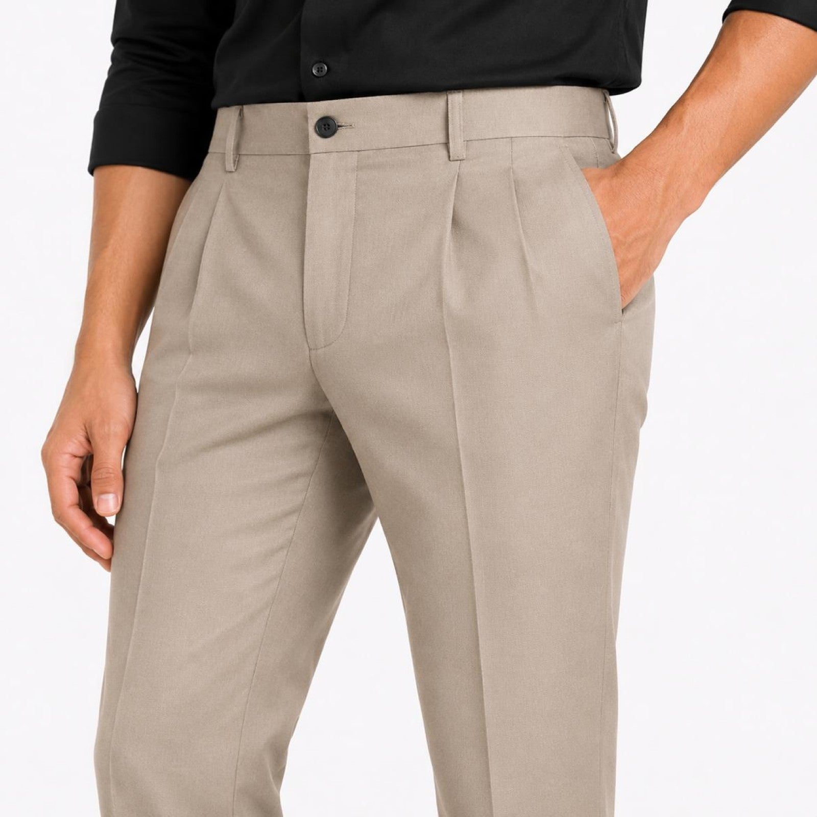 Men's Heritage Beige Tailored Dress Pants-2