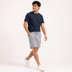 Men's Light Grey Drawstring Casual Shorts-2
