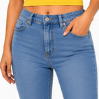 Women's Light Blue Flared High-Rise Jeans | Casual Everyday Denim Pants-3