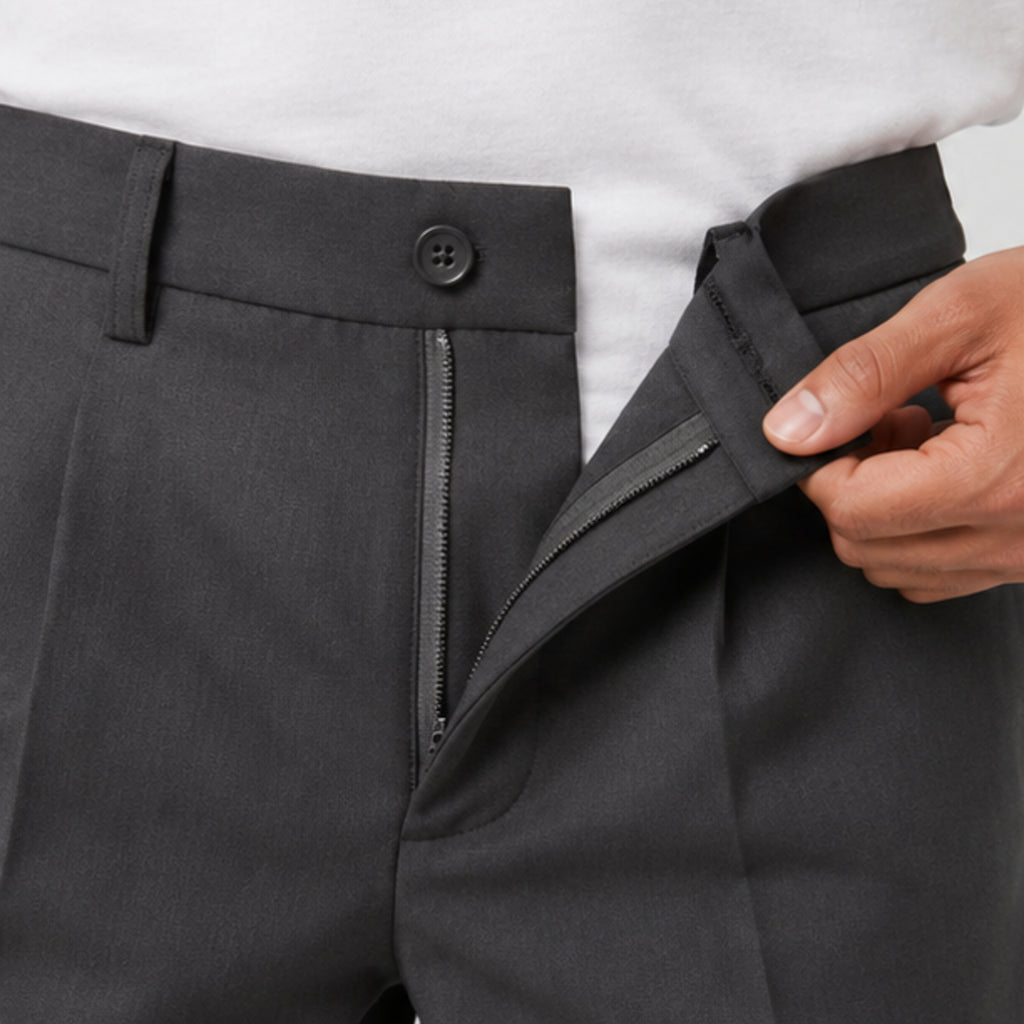 Men's Classic Brown Formal Straight Fit Trousers-3