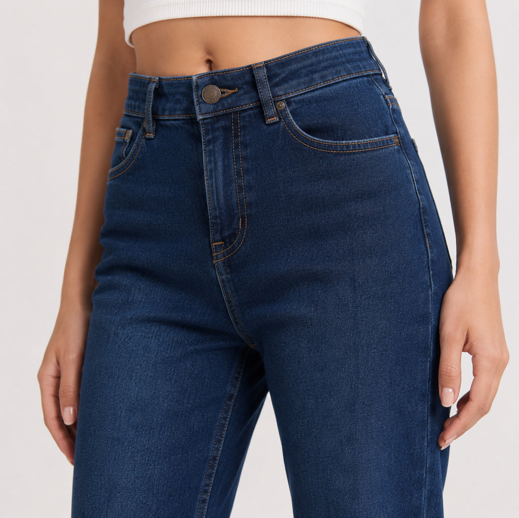 Women's Blue Slim Fit Ankle Length Jeans-2