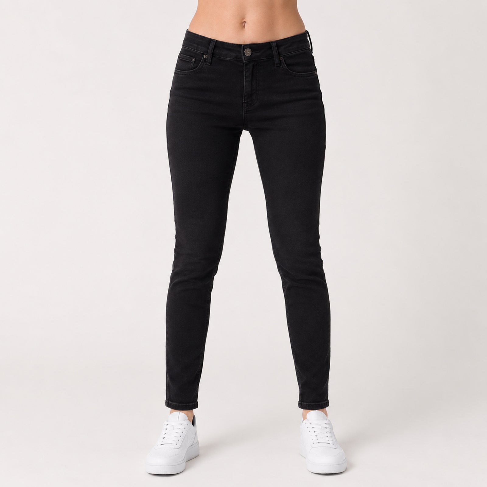 Women's Black Skinny Fit Denim Jeans-1