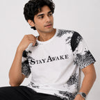 Men's White Graphic Printed Crew Neck T-Shirt-4