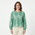 Women's Mint Green Printed Full Sleeve Top-1