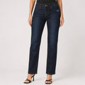 Women's Navy Blue Straight Fit Denim Jeans-1