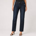Women's Navy Blue Straight Fit Denim Jeans-1