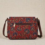 Women's Maroon Floral Printed Crossbody Sling Bag with Flap Closure-2