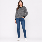 Women's Black & White Abstract Print Full Sleeve Sweatshirt-1