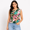 Women's Tropical Muse Abstract Printed Sleeveless Top-1