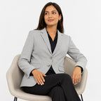 Women's Elegant Light Grey Formal Blazer-3