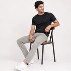 Men's Premium Pearl Grey Slim Fit Formal Trousers-3