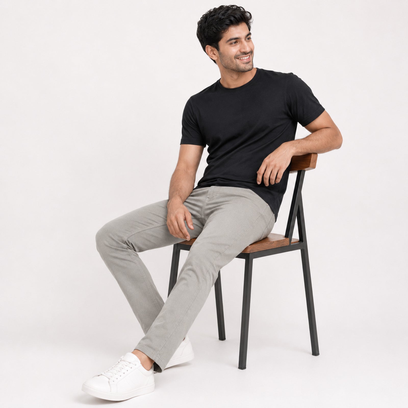Men's Premium Pearl Grey Slim Fit Formal Trousers-3