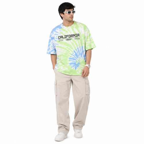 Men's California Tie-Dye Oversized Graphic T-Shirt-1