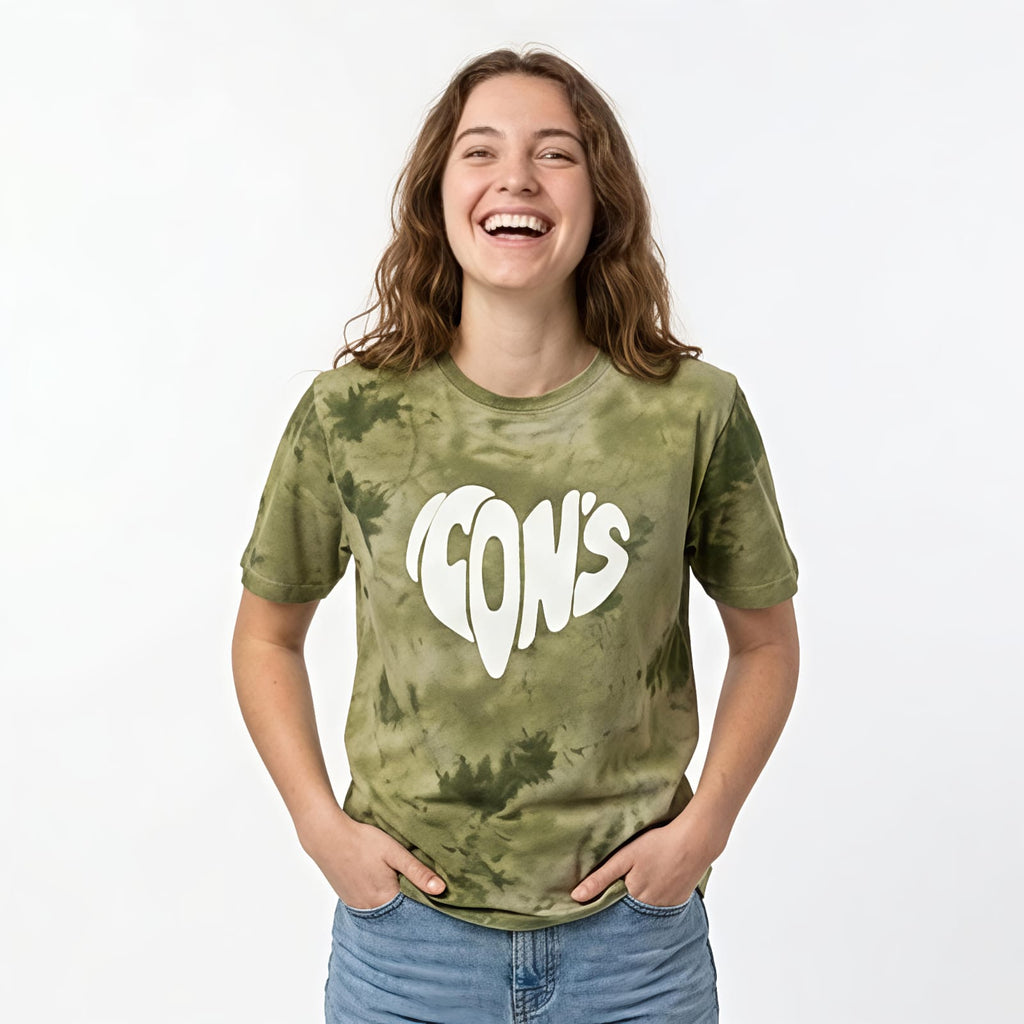 Women's Green Tie-Dye Graphic Crop T-Shirt-4